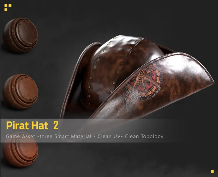 Pirate Hat 2 ( Game Asset , 3 Smart Material )