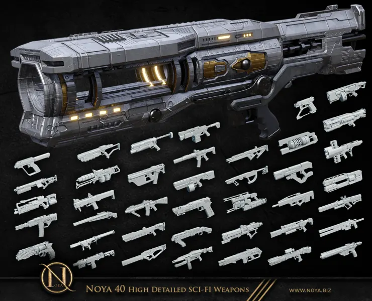 Noya 40 High Detailed SCI-FI Weapons