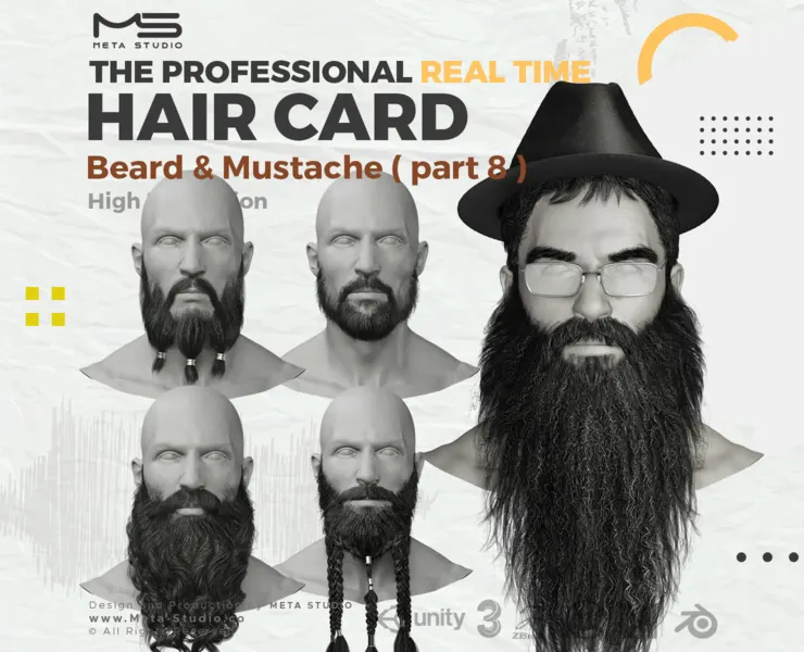 Beard and Mustache Part 8 - Professional Realtime Hair card