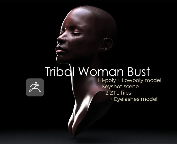 Tribal Woman Bust + Render Scene