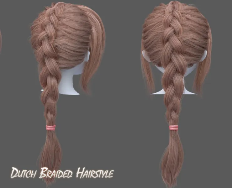 Dutch braid hairstyle-blender particle system