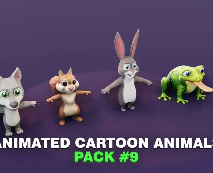 Animated Cartoon Animals 3D Models Pack #9