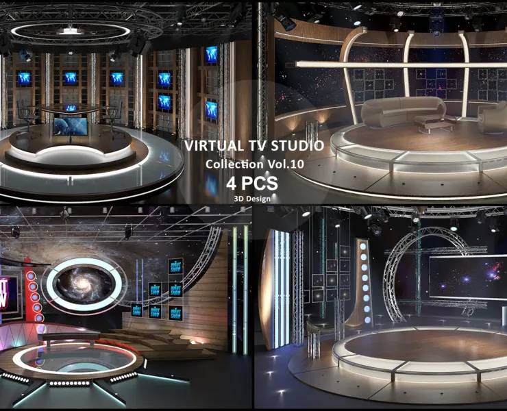 Virtual TV Studio Sets - Collection Vol 10 - 4 PCS DESIGN