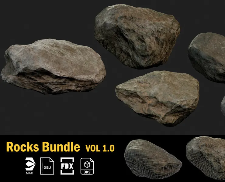 low poly rocks bundle vol 1