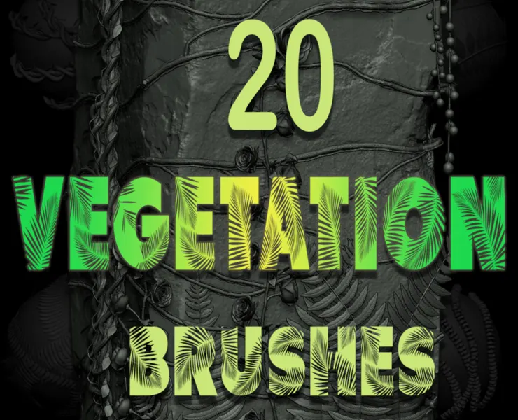 Zbrush - 20 Vegetation Nature Brushes Pack