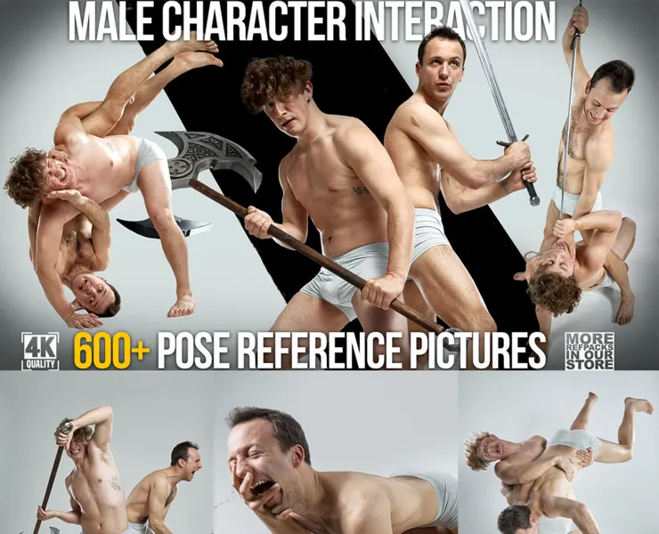 Male Character Interaction Reference Pictures