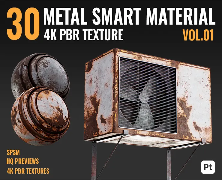 30 METAL SMART MATERIAL & PBR TEXTURE - VOL 01
