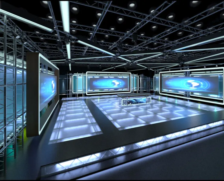 Virtual TV Studio News Set 8