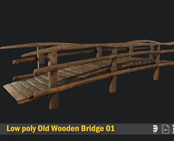 Old Wooden Medival Bridge 01