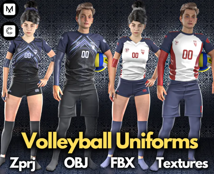 Volleyball No.1 (Marvelous Designer & Clo3d & FBX & OBJ & Texture)