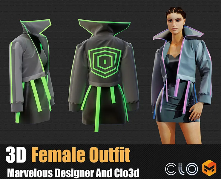 3d Female Outfit In Marvelous Designer / Clo3D