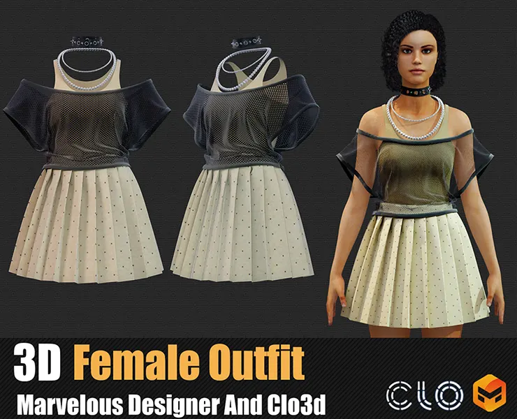 3d Female Outfit In Marvelous Designer / Clo3D