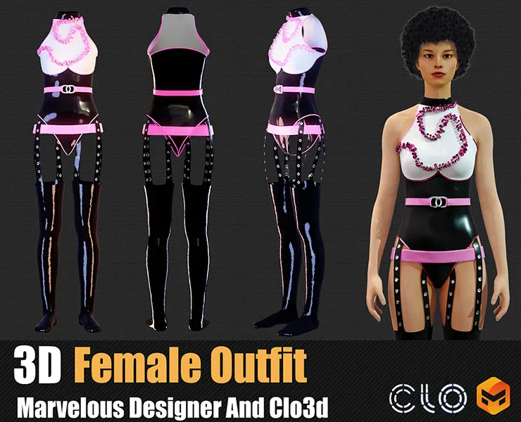 3d Female Outfit In Marvelous Designer / Clo3D