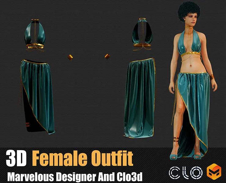 3d Female Outfit In Marvelous Designer / Clo3D