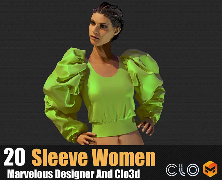 20 Women Sleeve In Marvelous Designer/ Clo3D