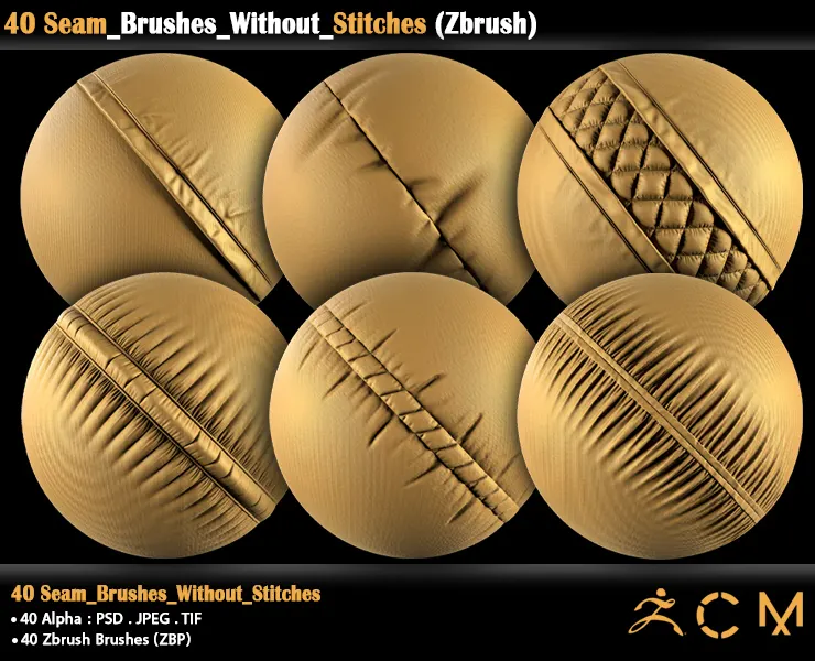 40 Seam_Brushes_Without_Stitches/Zbrush (VOL 05)