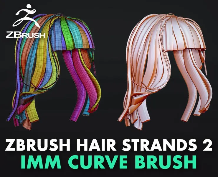 Zbrush Hair Strands 2 / IMM Curve Brush