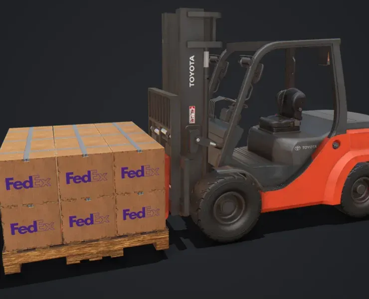 Toyota Pneumatic Tire Forklift with Boxes