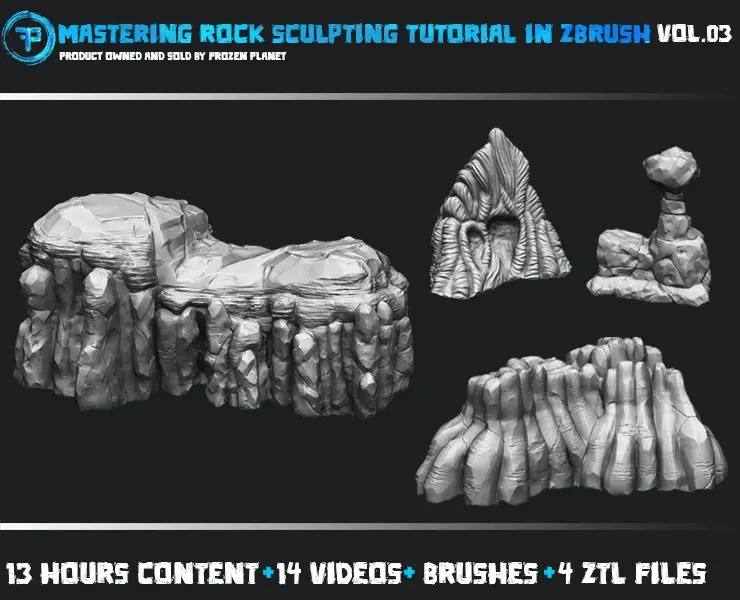 Mastering Rock Sculpting Tutorial in Zbrush Vol 03