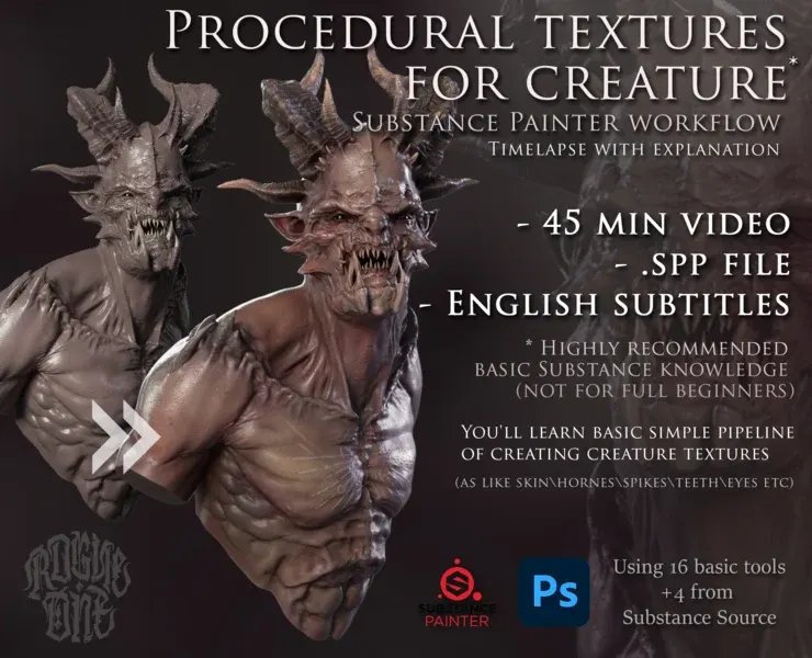 Procedural textures for creature | Substance painter workflow [RUS\ENG]