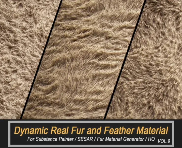 Dynamic Real Fur and Feather Material (SBSAR) Vol.9