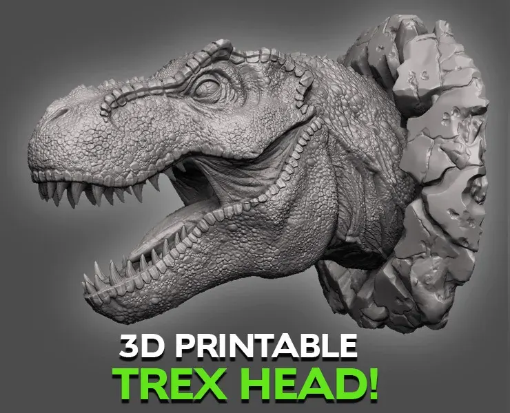 3D Printable Wall Busting Trex Head