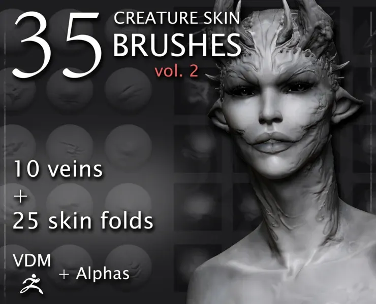 35 CREATURE SKIN BRUSHES VOLUME 2 | VDM + Alphas