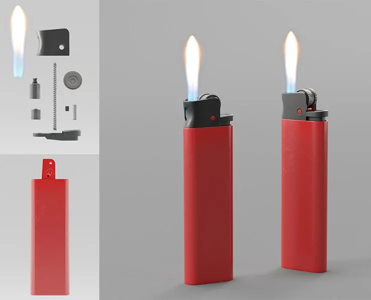 Lighter with parts  (Game Assets)