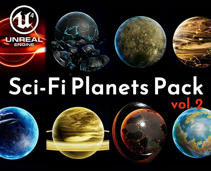 3D Sci-Fi Planets Pack vol 2