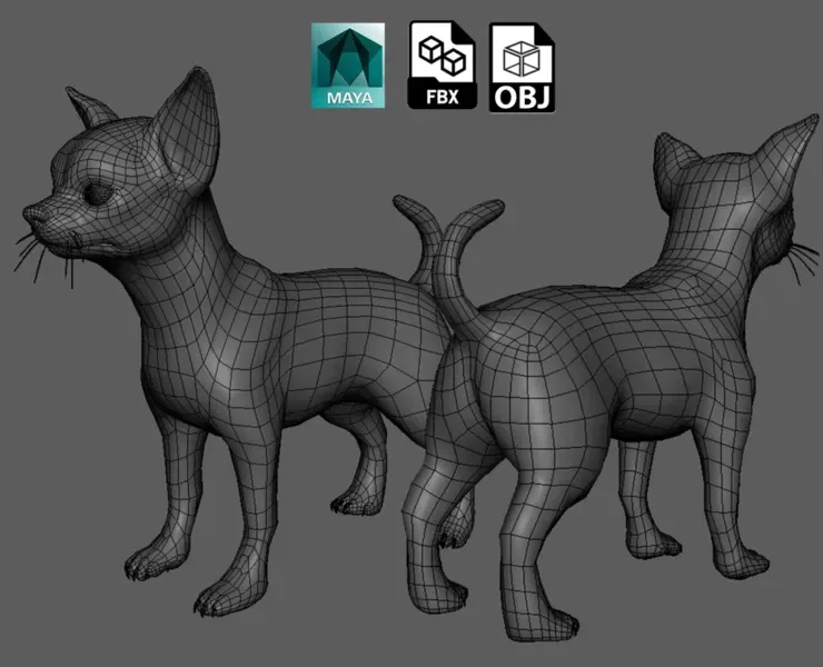 Chihuahua Dog BaseMesh - Topology + UV Map