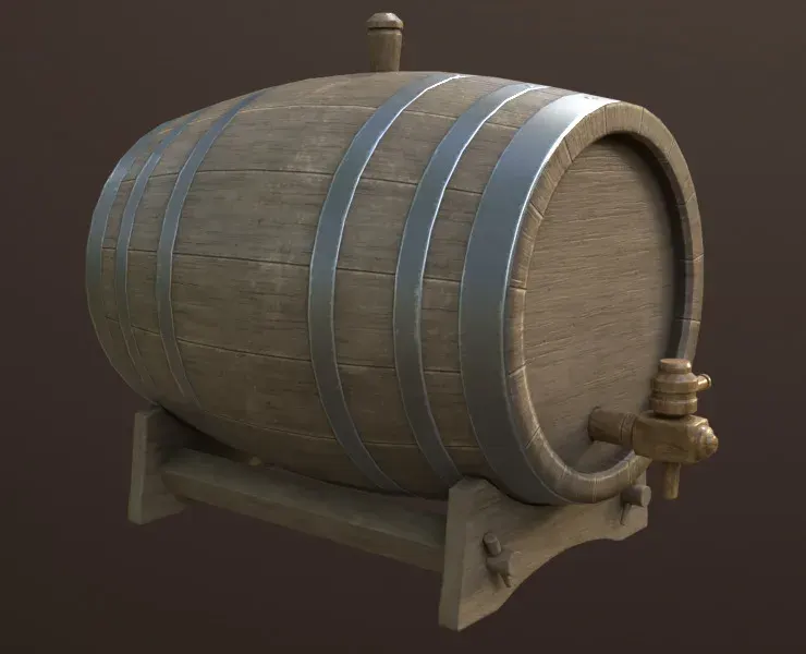 Oak Barrel (Game assets)