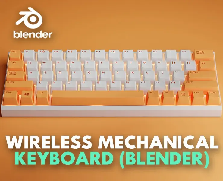 Wireless Mechanical Keyboard (Blender)