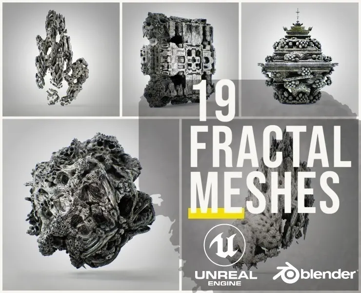 Fractal Meshes Pack - mid poly