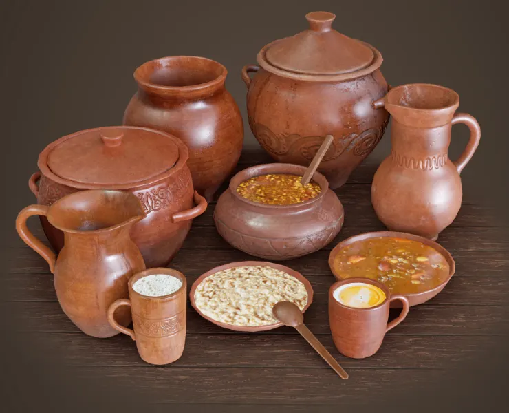 Medieval clay tableware pack