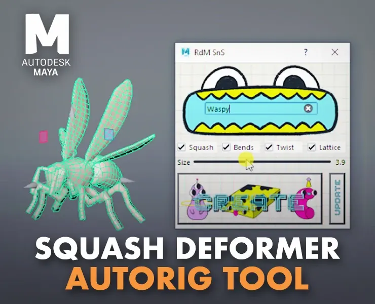 RdM SnS - Easy Squash Deformer AutoRig! (Not compatible with maya 2022  or later)