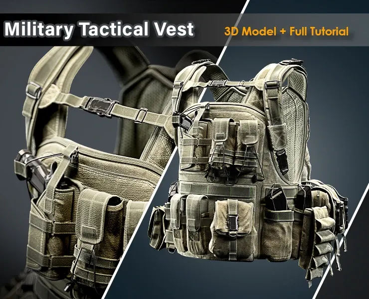 Military Tactical Vest / Full Tutorial + 3D Model