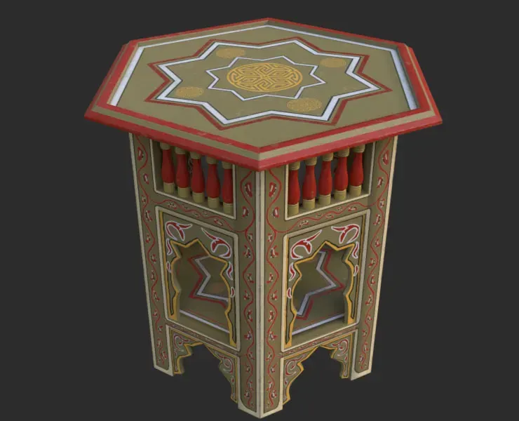 Painted Table Arabic (Game assets)