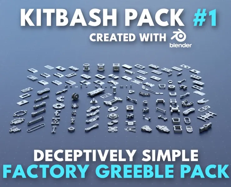 Factory Greeble Kitbash Pack #1 //125 Models