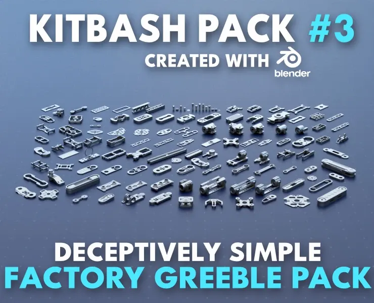 Factory Greeble Kitbash Pack #3 //125 Models