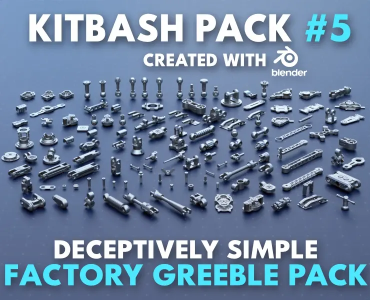 Factory Greeble Kitbash Pack #5 //125 Models