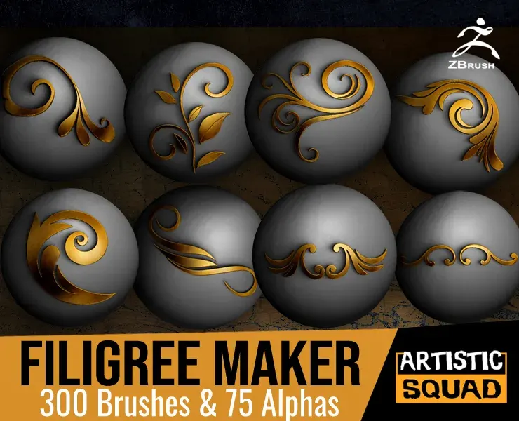 Filigree Maker 300 ZBrush Brushes And 75 Alphas