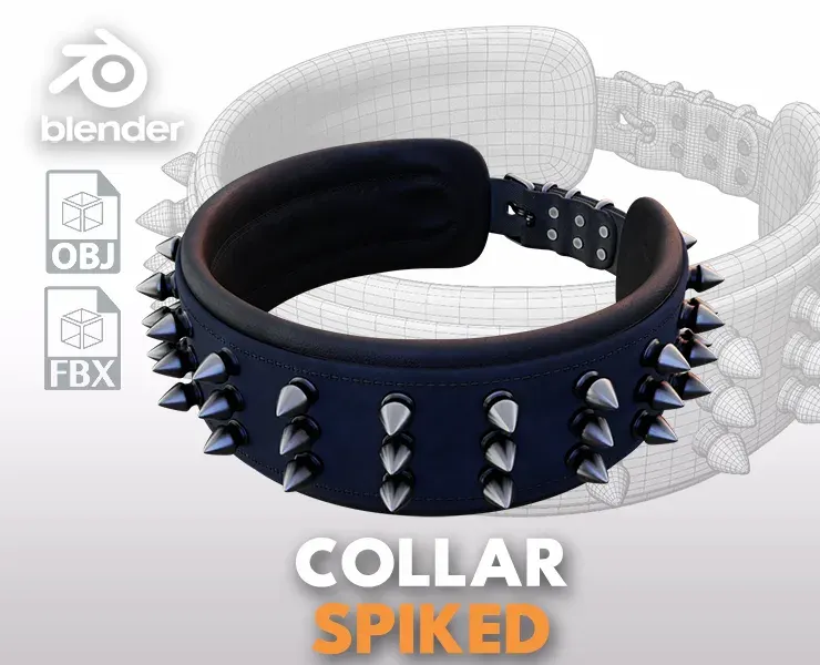 spiked collar 3d-model