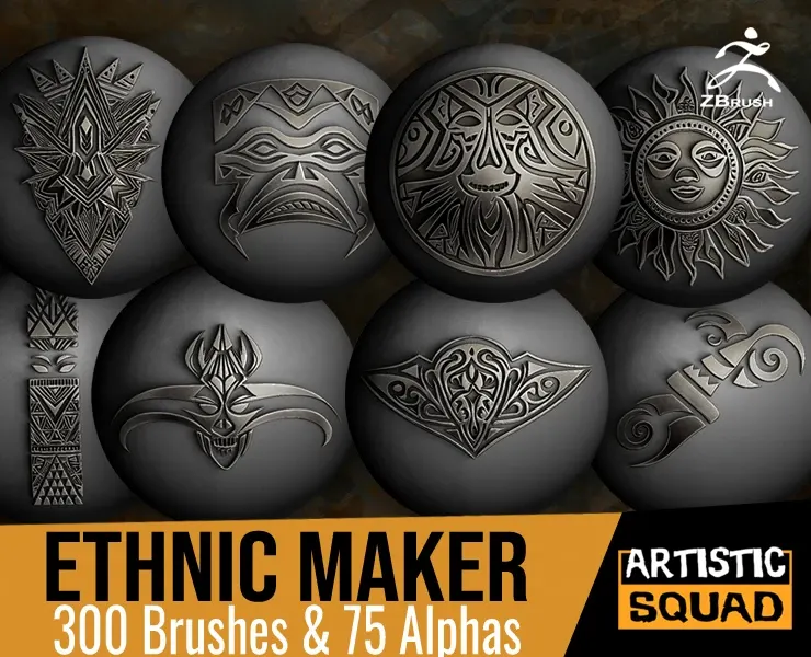 Ethnic Maker 300 ZBrush Brushes And 75 Alphas