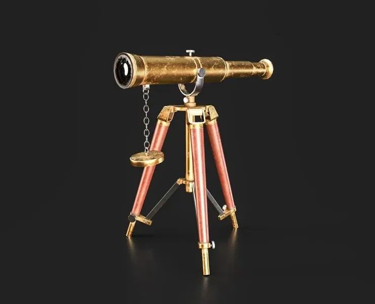 🔭 Cosmic Journey: Ancient Telescope 3D Model For Game Devs