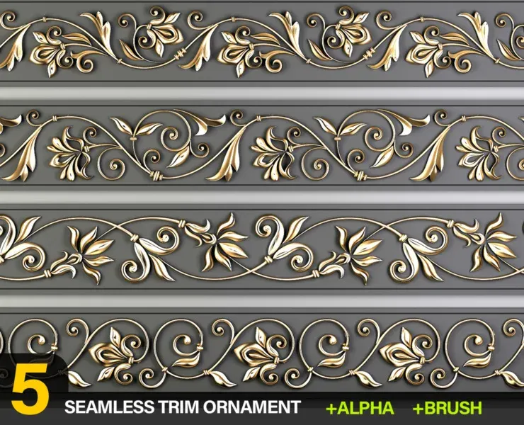 5 Decorative Trim Ornament Brush and Alpha