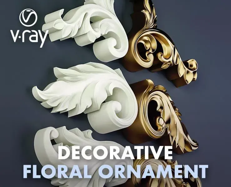 Decorative Floral Ornament (3D printable) 02