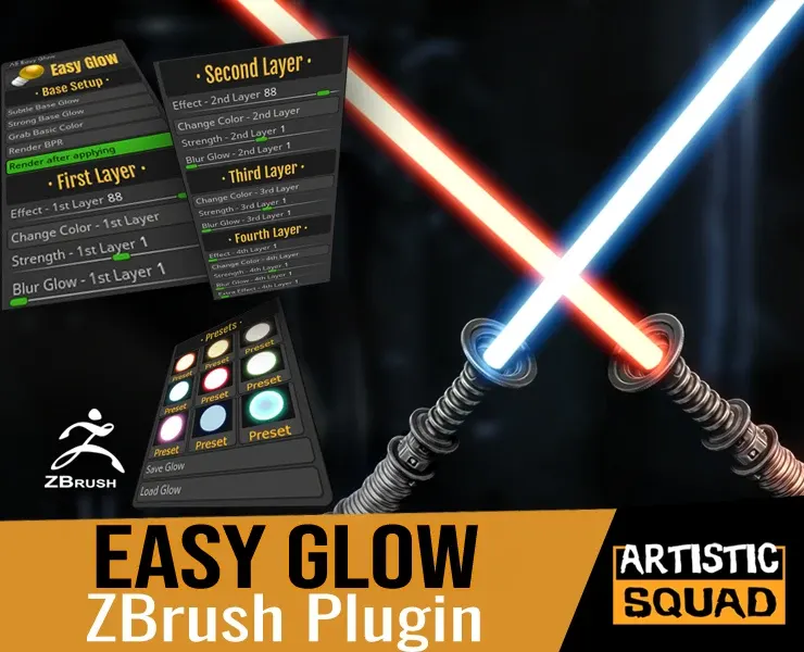 Easy Glow ZBrush Plugin