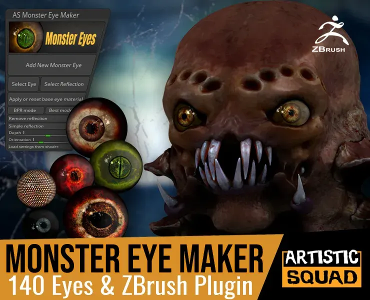 Monster Eye Maker: 140 Eyes and ZBrush Plugin