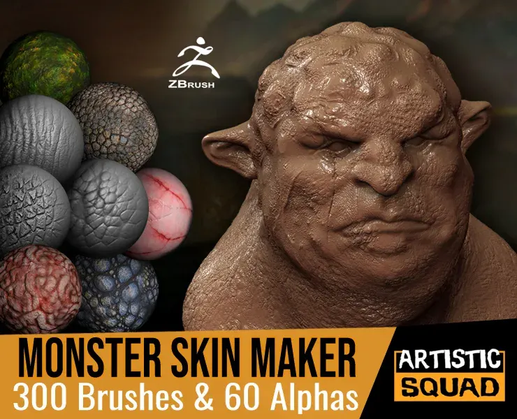 Monster Skin Maker 300 ZBrush Brushes And 60 Alphas