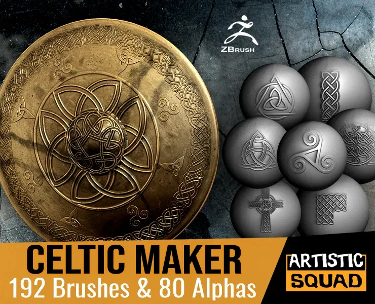 Celtic Maker 192 ZBrush Brushes And 80 Alphas